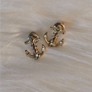 Gold Anchor Earrings